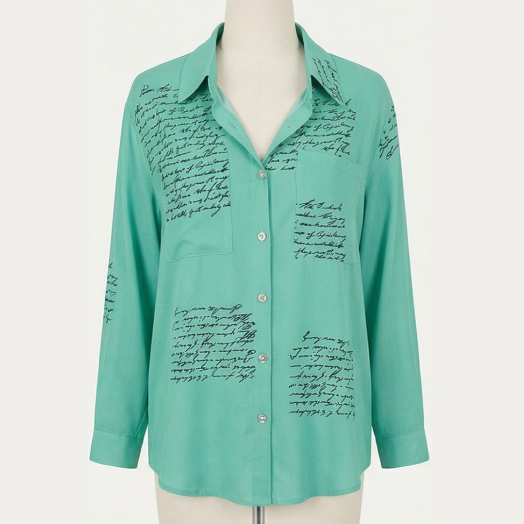 Letterelle™ – Handwritten Script Viscose Blouse