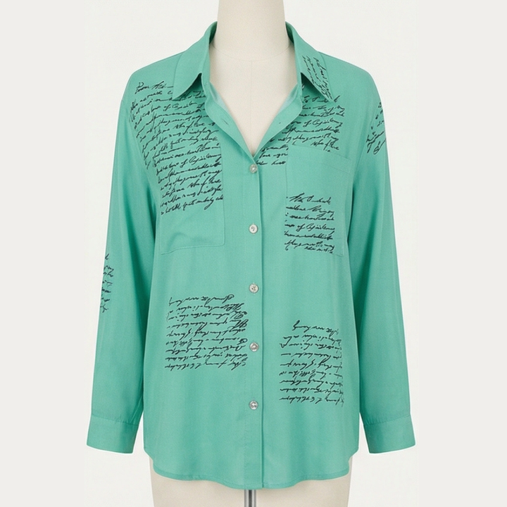 Letterelle™ – Handwritten Script Viscose Blouse