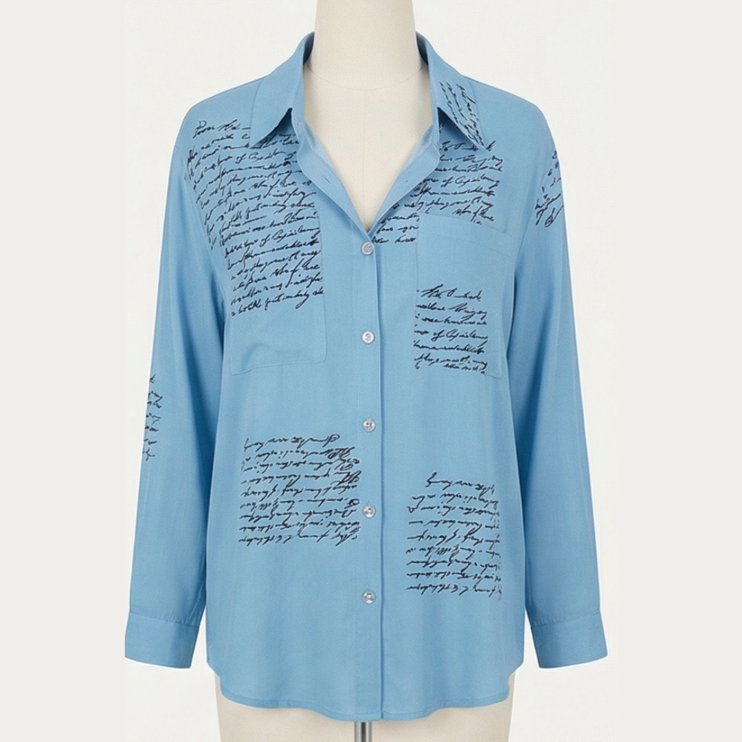 Letterelle™ – Handwritten Script Viscose Blouse