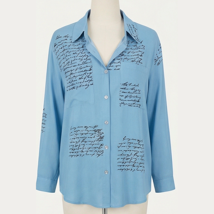 Letterelle™ – Handwritten Script Viscose Blouse