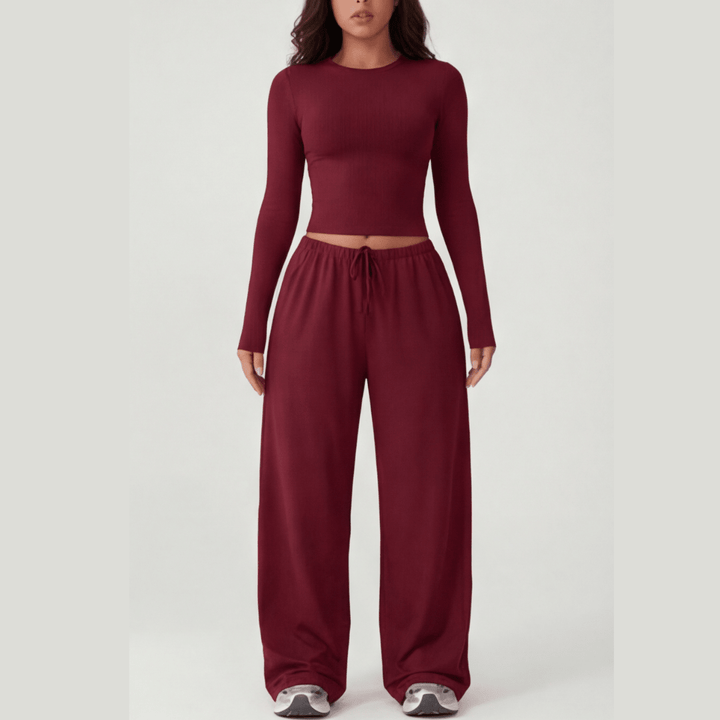 Velaire™ – Soft Crop Top and Wide Leg Pants Set - Lark & Clover