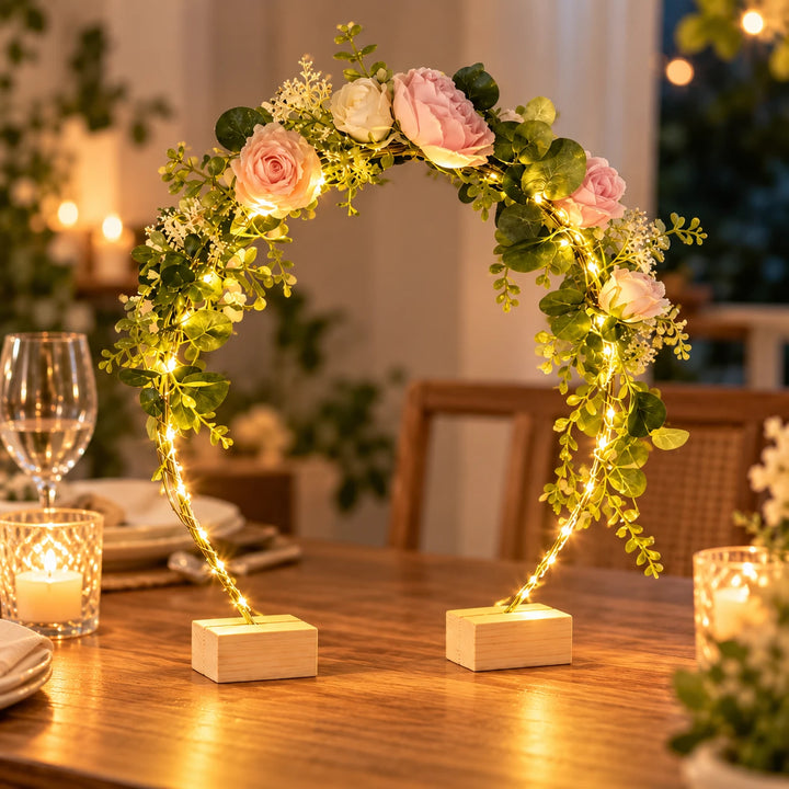 Florenza – Gold Iron Hoop Floral Centerpiece Stand