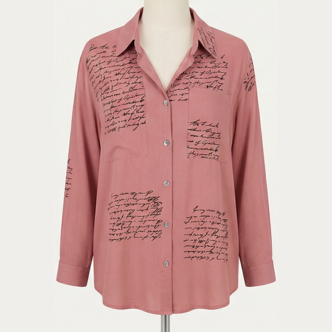 Letterelle™ – Handwritten Script Viscose Blouse