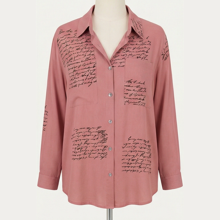 Letterelle™ – Handwritten Script Viscose Blouse