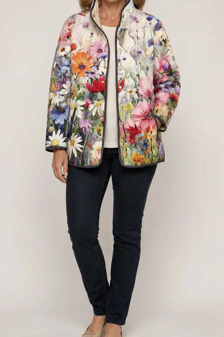 Wearbella – Floral Print Quilted Puffer Jacket