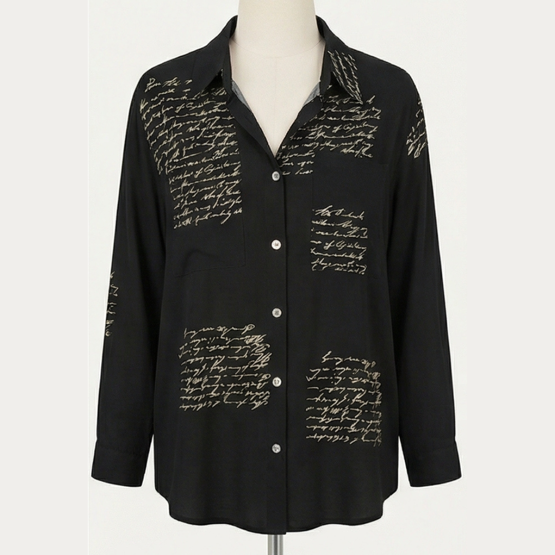Letterelle™ – Handwritten Script Viscose Blouse