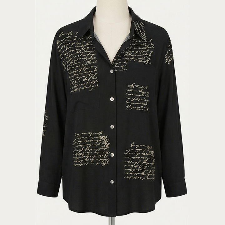 Letterelle™ – Handwritten Script Viscose Blouse