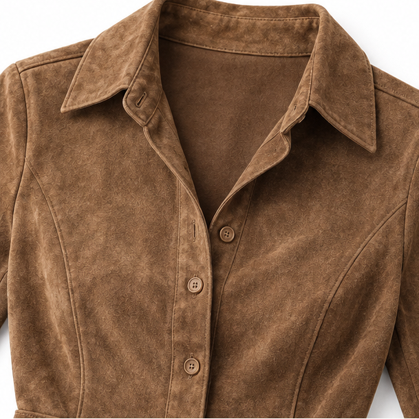 Mélisande – Notched-Collar Belted Midi Shirt Dress