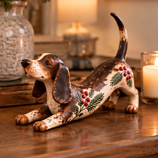 Dashwood Hollow – Hand-Painted Dachshund Christmas Figurine