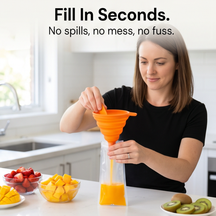 Popsly™ – Leakproof DIY Popsicle Pouches with Funnel