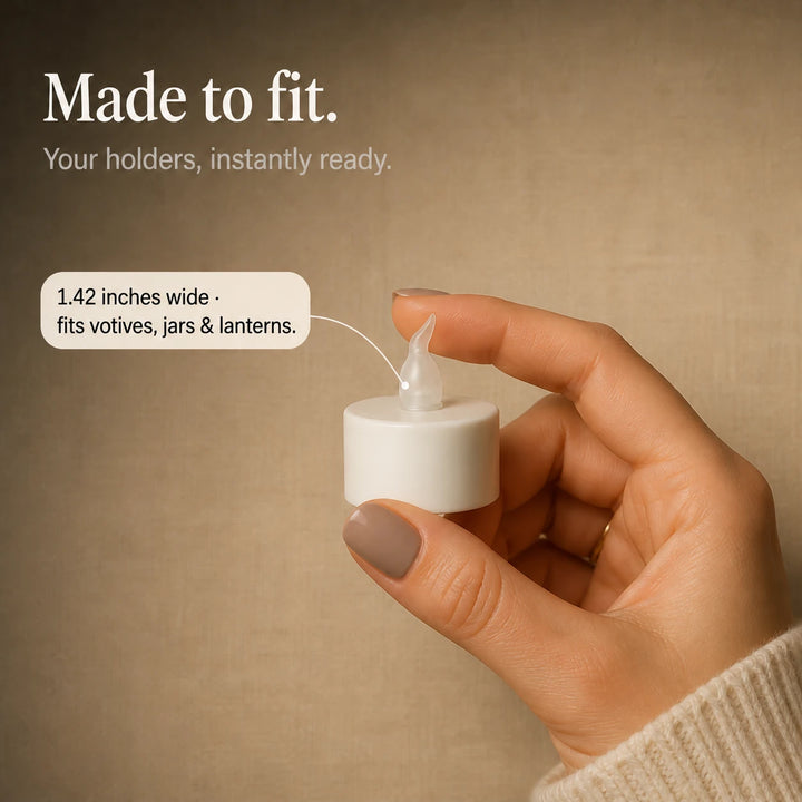 Glowlet – Warm Flame-Shaped LED Tea Light Candles (12-Pack)