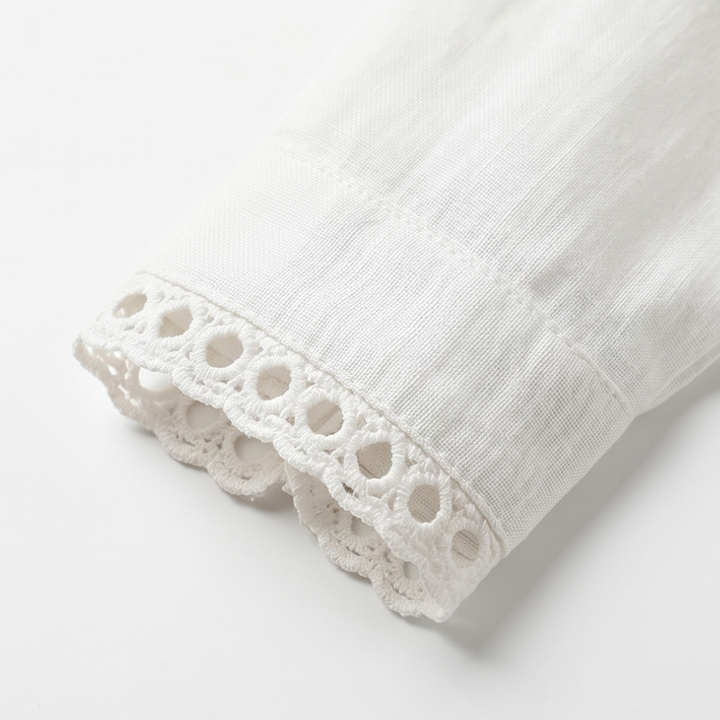 Lunavia™ Eyelet Trim Button Down Blouse
