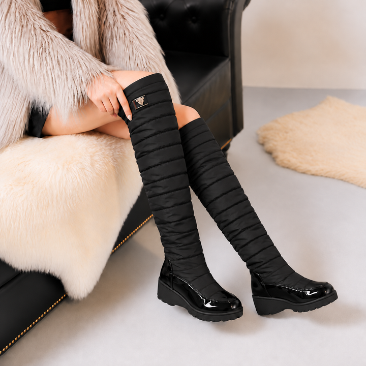 Duvella – Quilted Puffer-Style Tall Winter Boots