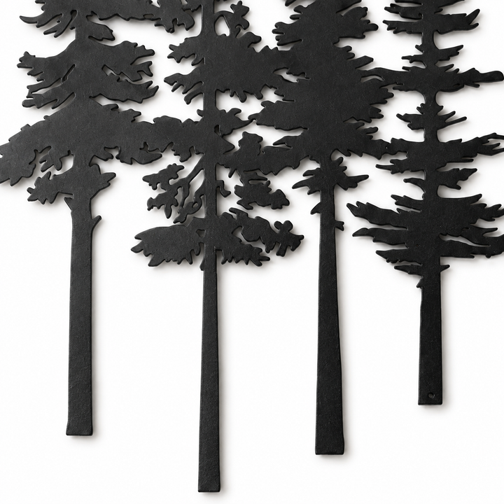Duskgrove – Dimensional Pine Trees Metal Wall Art