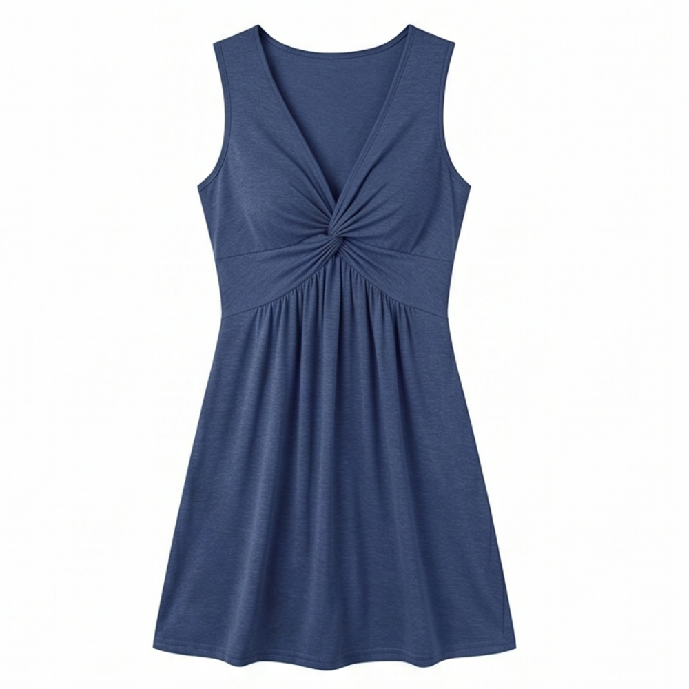 Florenza™ – Twist-Front V-Neck Midi Dress
