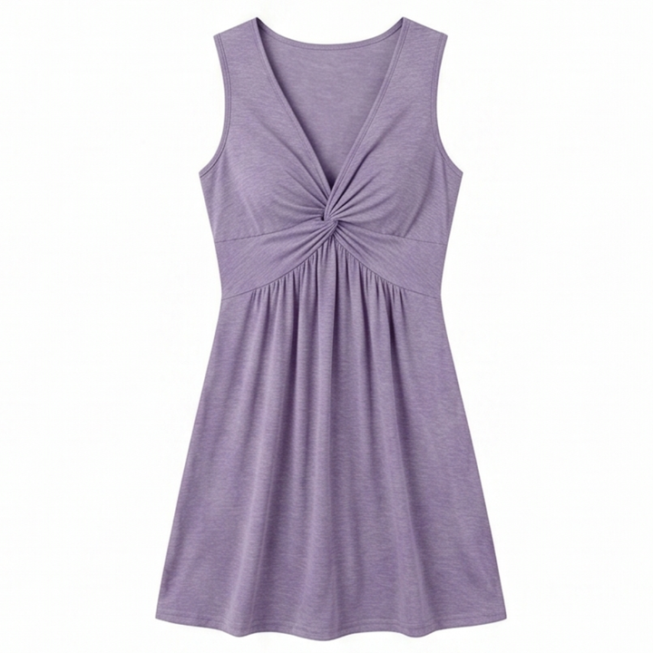Florenza™ – Twist-Front V-Neck Midi Dress