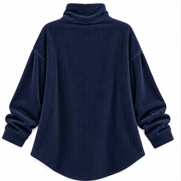 Everlayer – Draped Neck Asymmetrical Button-Front Top