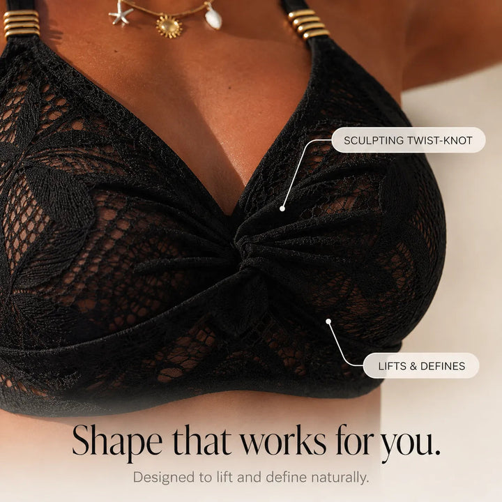 Marella – Lace-like Twist-Knot High-Waist Bikini Set