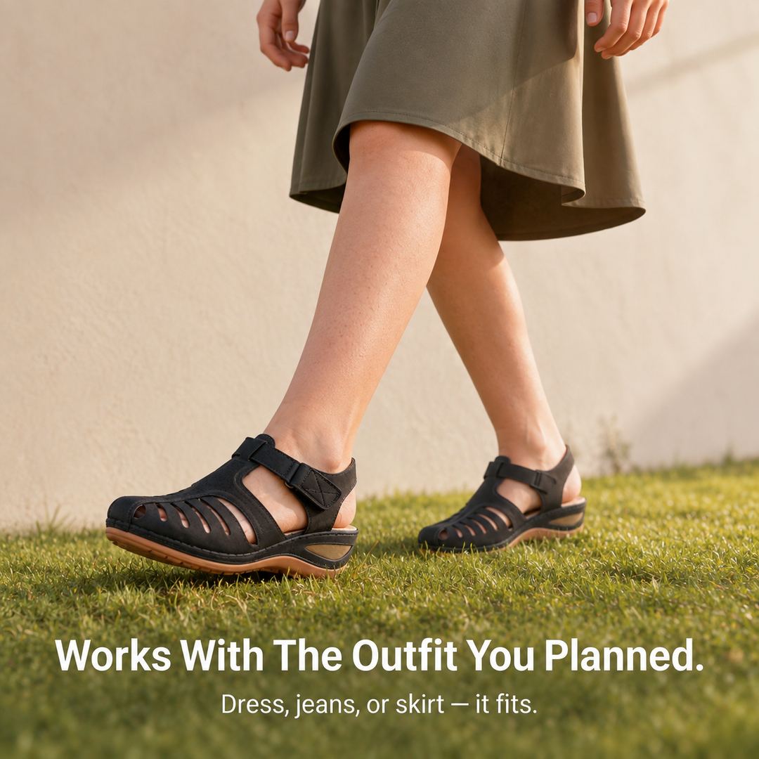 Wearbella – Closed-Toe Cut-Out Wedge Sandals