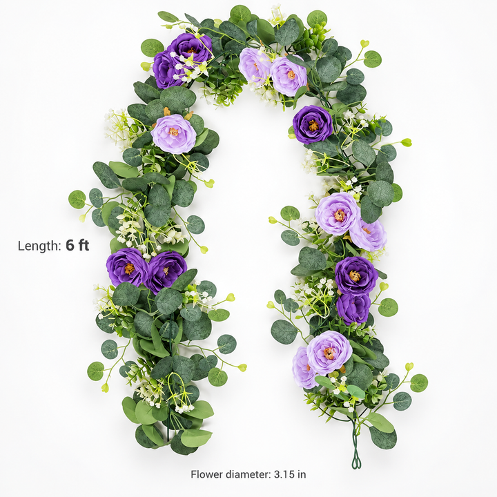 Roselune – White Rose And Eucalyptus Garland