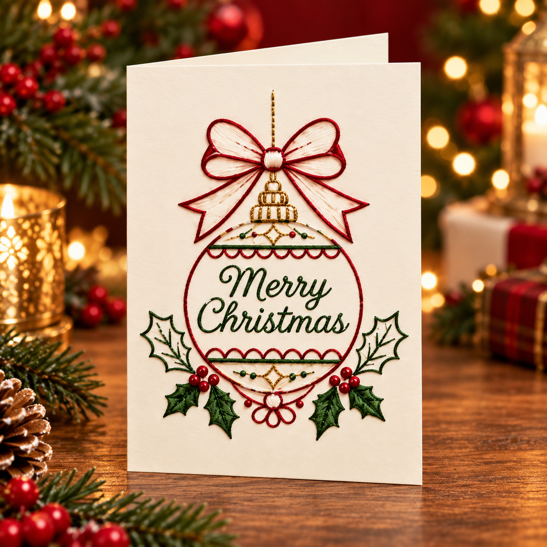 Stitchmas – Printed Pattern Christmas Embroidery Card Kit