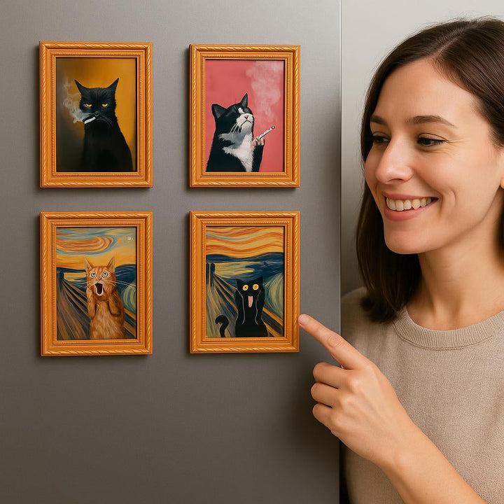 Meowments™ – Decorative Cat Frame Magnets (ALL 4 pieces)