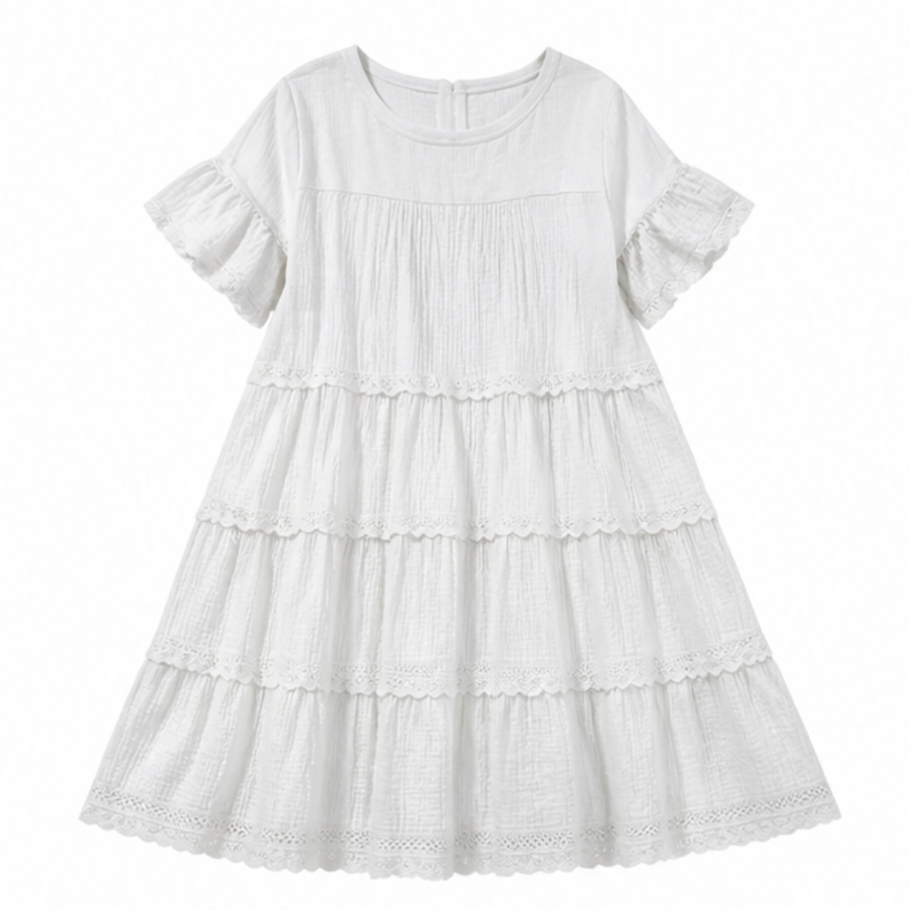 Sundara™ Tiered Lace Midi Dress with Hidden Pockets