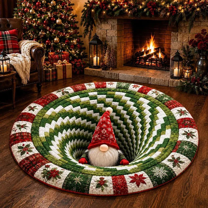 Merry Mirage – 3D Swirl Quilted Christmas Rug