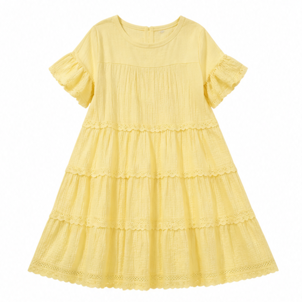 Sundara™ Tiered Lace Midi Dress with Hidden Pockets