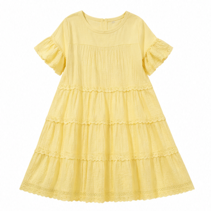 Sundara™ Tiered Lace Midi Dress with Hidden Pockets
