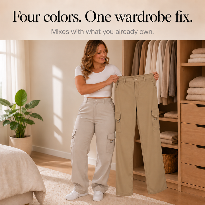 Waistline – High-Waisted Straight-Leg Cargo Pants
