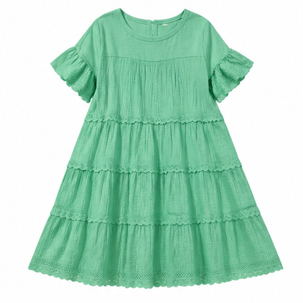 Sundara™ Tiered Lace Midi Dress with Hidden Pockets