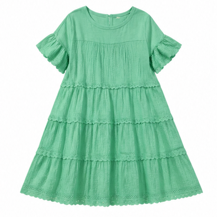Sundara™ Tiered Lace Midi Dress with Hidden Pockets