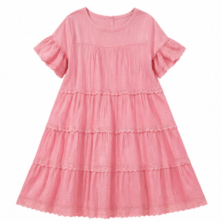 Sundara™ Tiered Lace Midi Dress with Hidden Pockets