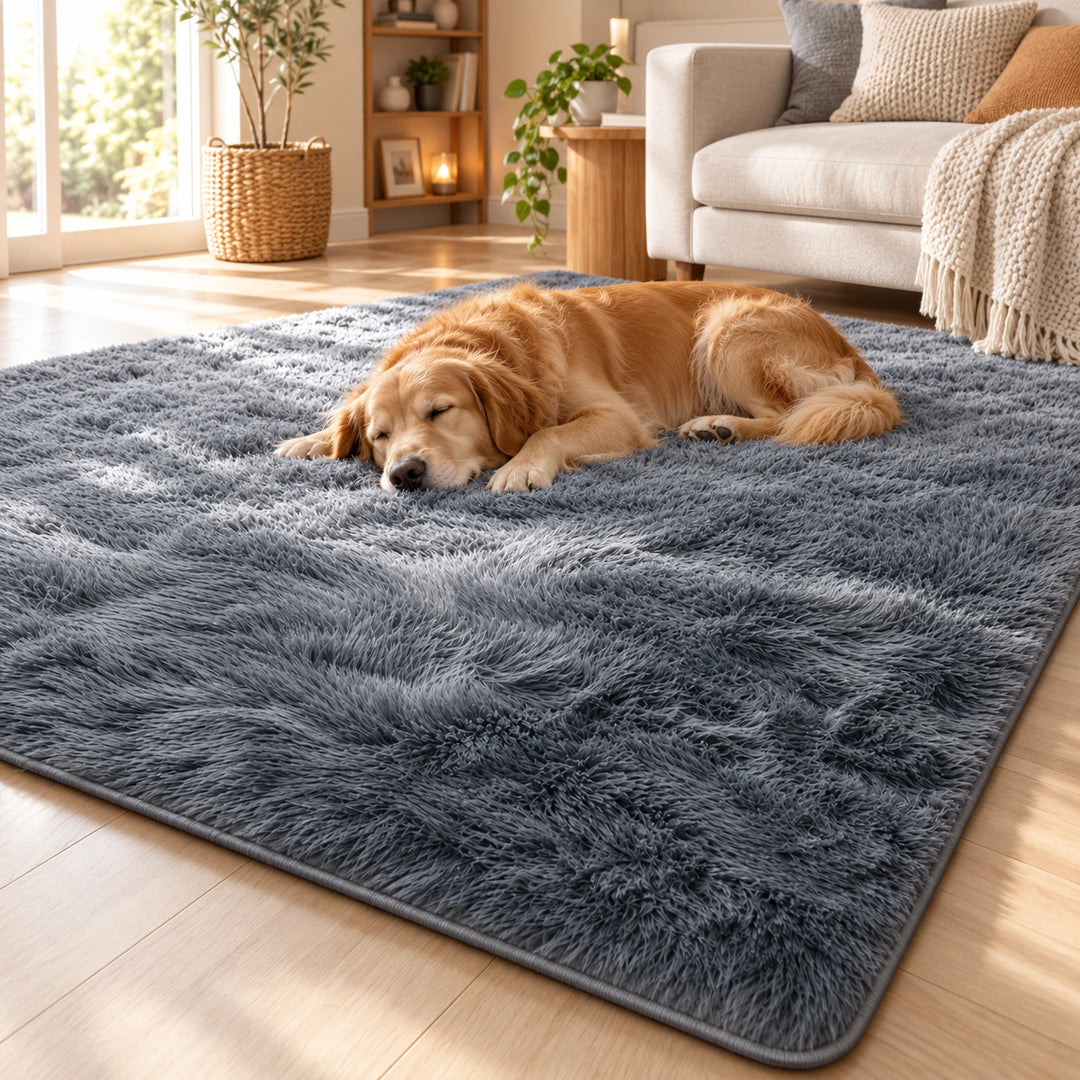 Gradia – Gradient Plush Faux-Fur Area Rug