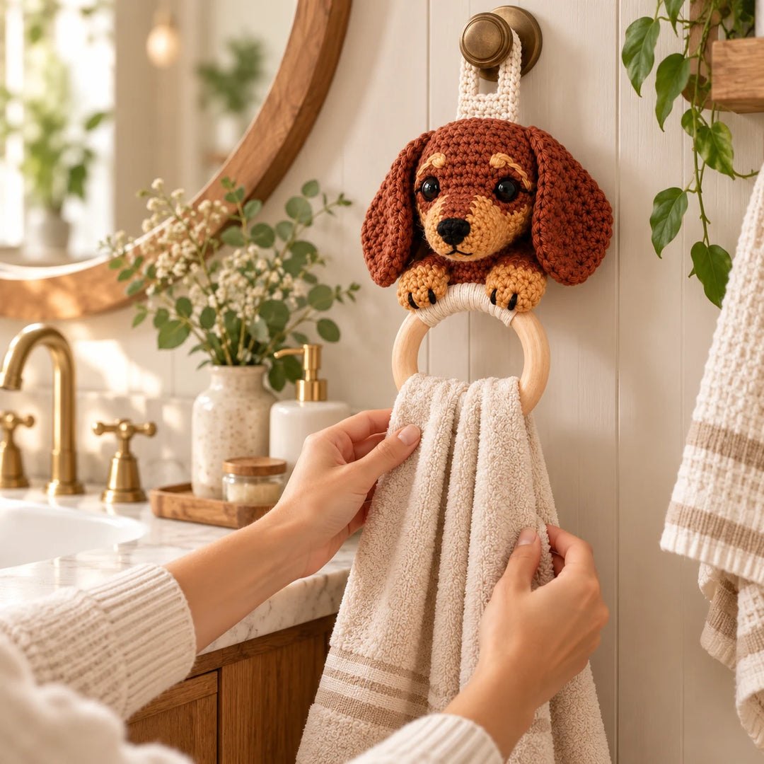DoxieLoop – Dachshund Crochet Towel Holder Kit