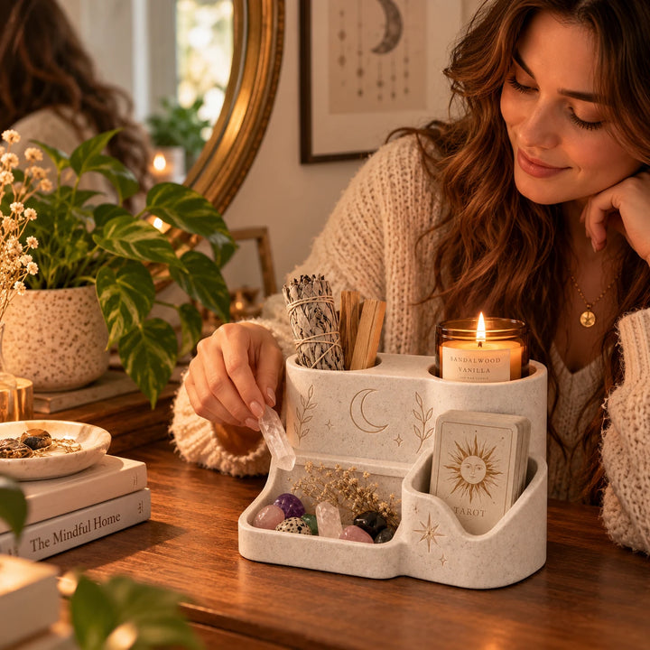 Altar & Aura – Celestial Divided Tarot Card Organizer