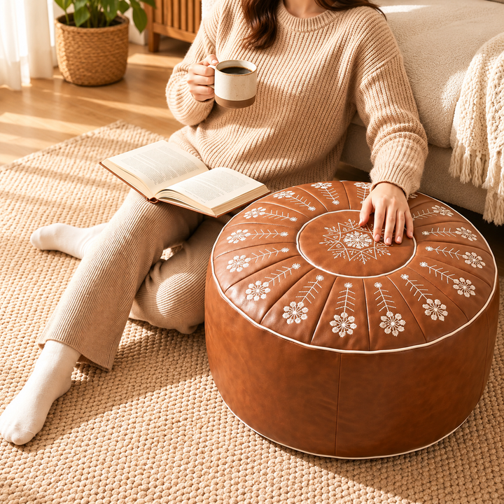 Nestora – Embroidered Fillable Storage Ottoman Cover