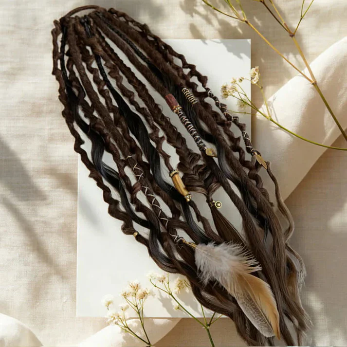 Bohëmia™ – Hand Adorned Boho Dreadlock Ponytail