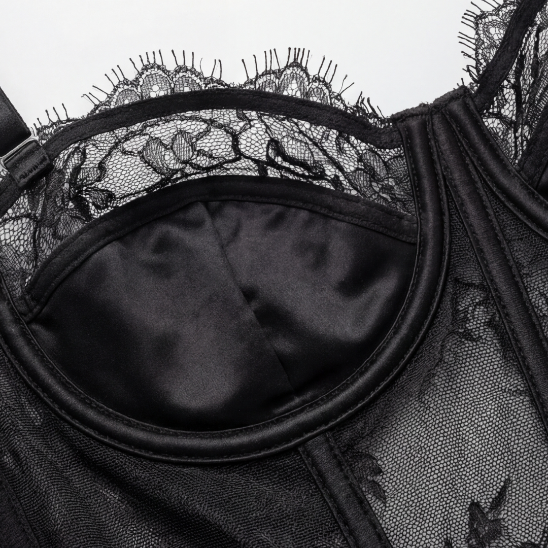 Velourá™ – Eyelash Lace Corset Set with Garter