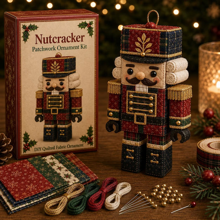 Patchtrim – No-Sew Patchwork Santa Ornament Kit