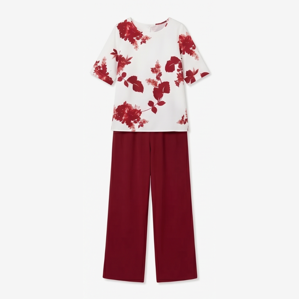 Avery™ Floral Top & Wide-Leg Pants Set