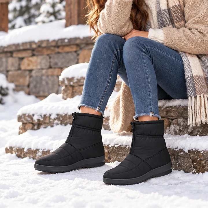 Frostelle – Plush Lined Wide-Fit Zip Ankle Boots