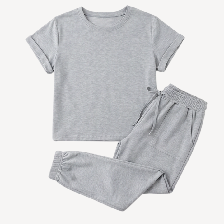 Lunavia™ – Matching Tee & Jogger Set with Pockets