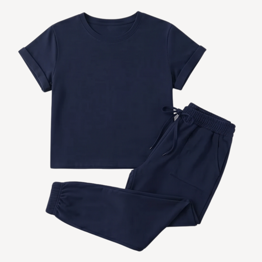 Lunavia™ – Matching Tee & Jogger Set with Pockets