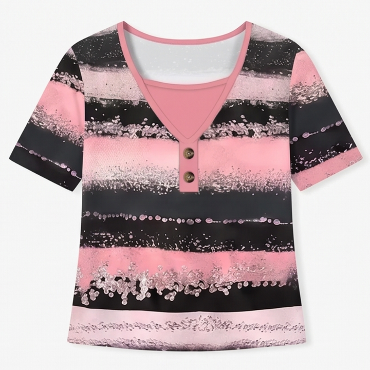 Vesper™ — Flowy Watercolor Henley for Easy Summer Style