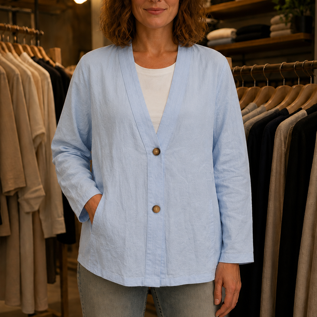 Drapelle – Breathable Knit V-Neck Cardigan