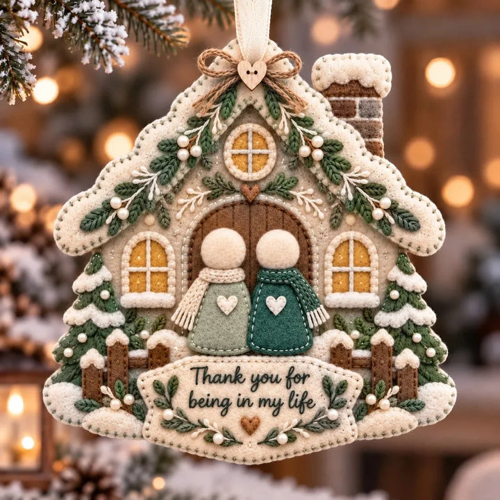 Heartfelt – Layered Felt "Thank You" Keepsake Ornament
