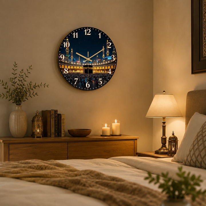 Quietwall – Kaaba Black And Gold Wall Clock