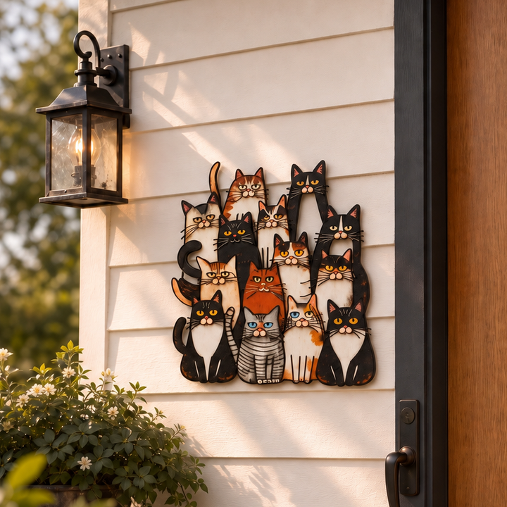 Catkins – Expressive Cat Metal Wall Art